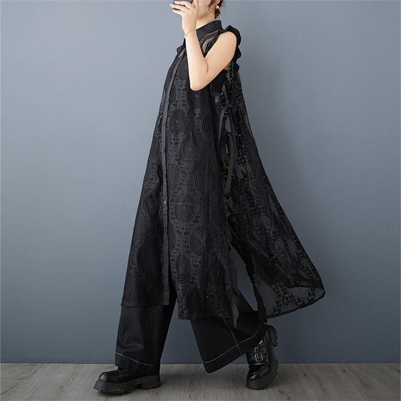 【新品未使用】ネセセア レースジレ (ベスト) 黒 エリテ 楽天市場】レースワンピース 全2色 スリット ブラックドレス V