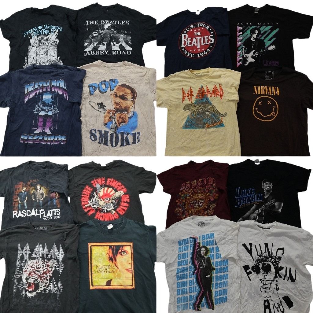 古着卸 まとめ売り 音楽・バンド 半袖Tシャツ 16枚セット (メンズ M  