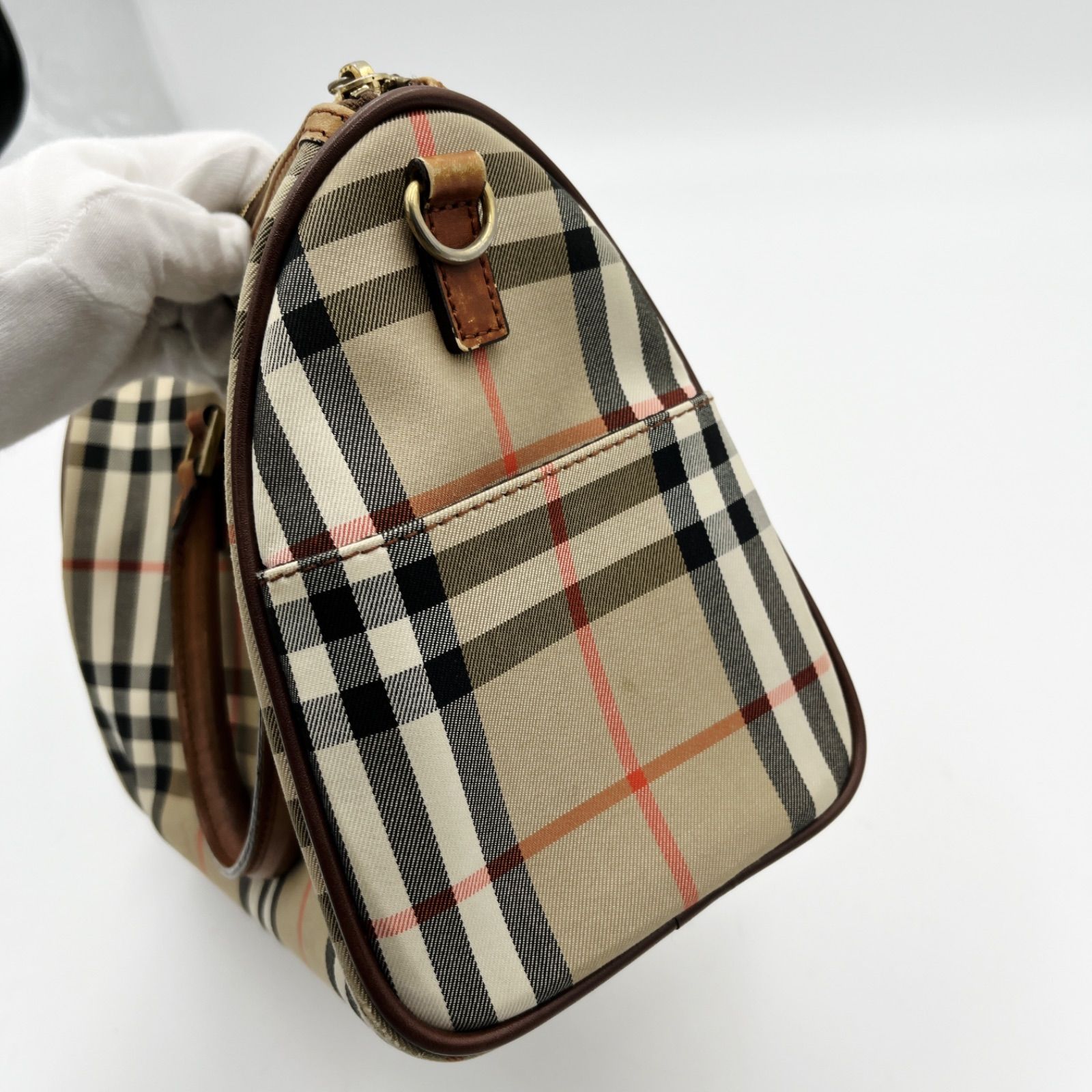 ヴィンテージ オールド 希少 レア BURBERRY バーバリー ノバチェック シャドーホース ハンドバッグ クラシックチェック ミニボストン バッグ カバン 鞄 BAG SM-1