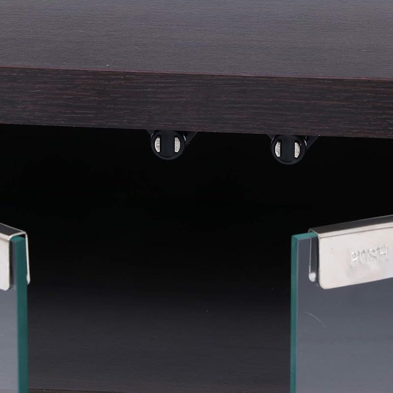 不二貿易 テレビ台 TVボード 32型対応 幅78.5×奥行38.5×高さ39cm ブラウン キャスター付き ガラス扉 コーナータイプ 1 HOMU-JOURNEY_COM