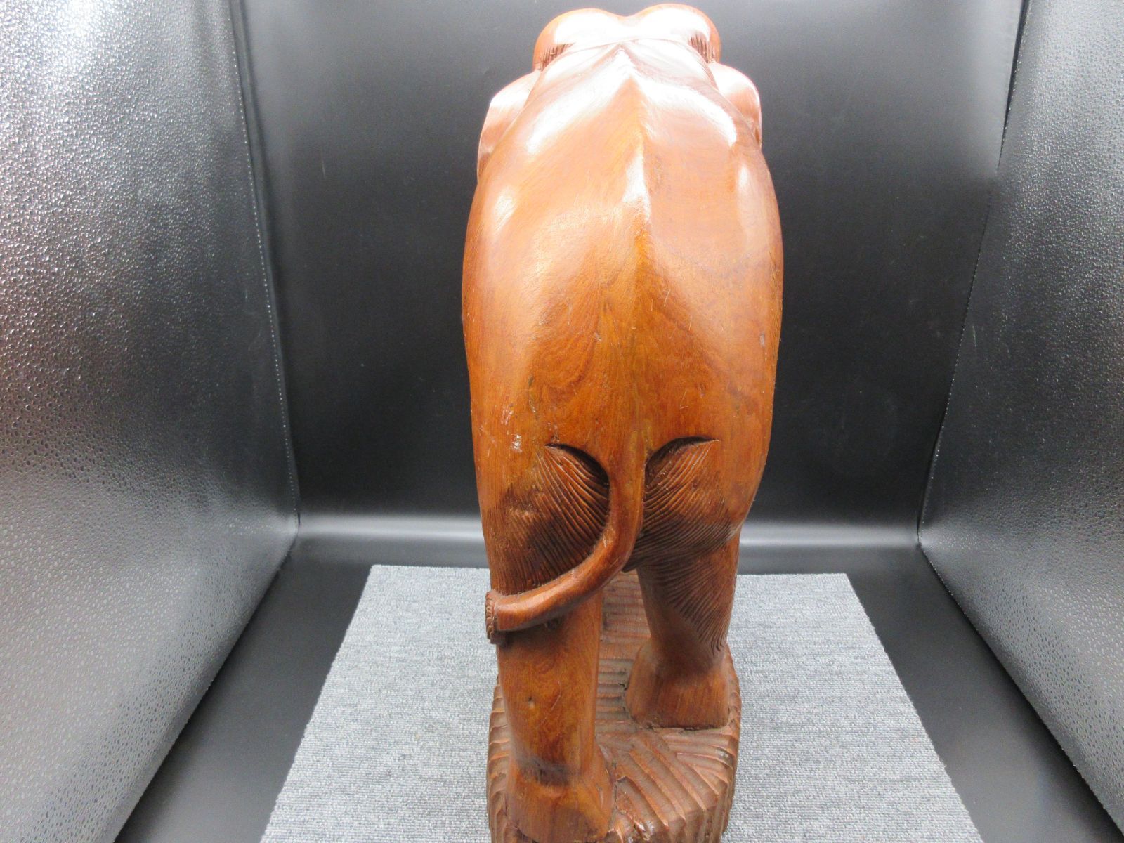 木彫り 象 ぞう ゾウ 置物 東南アジア 民芸品 (特大) type-A
