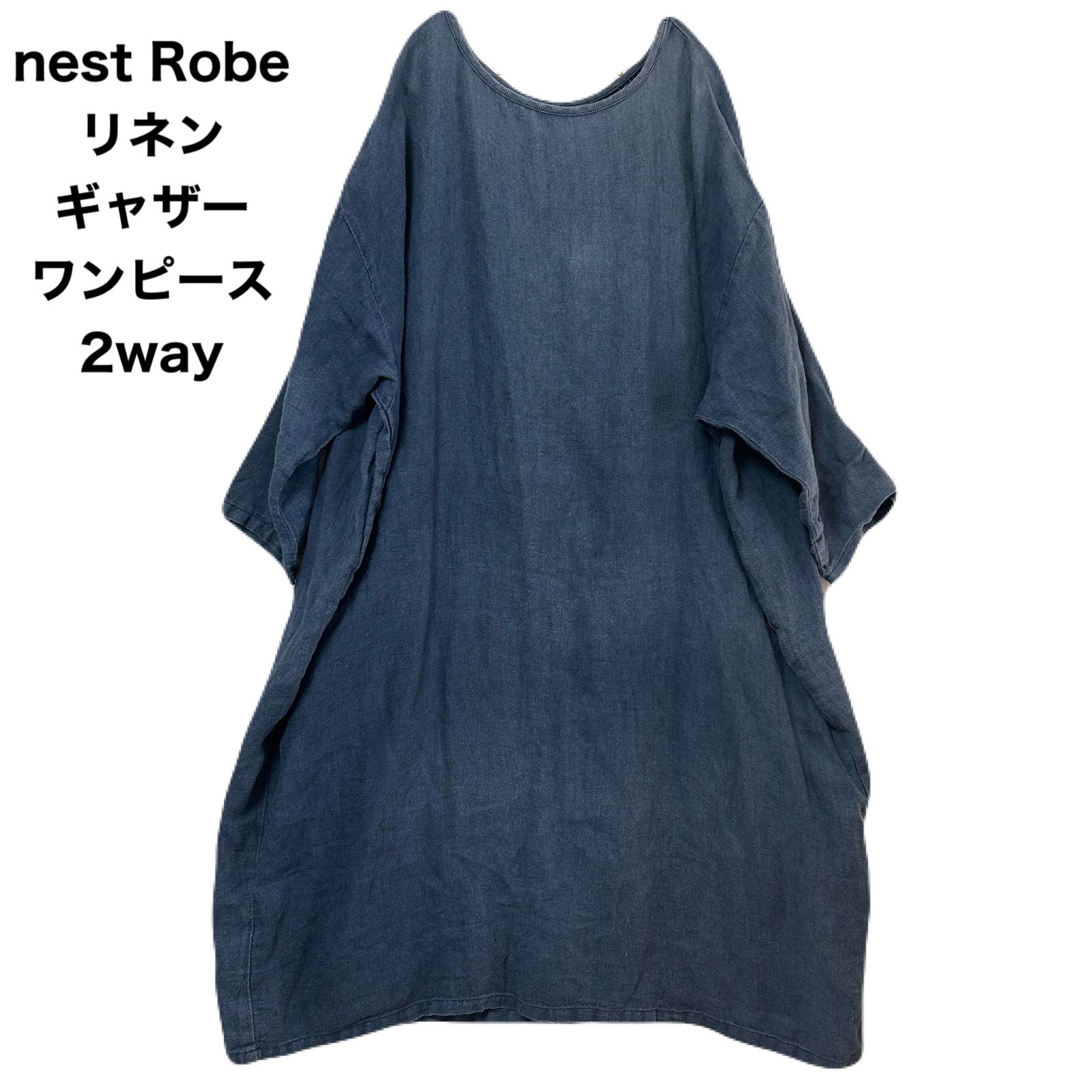 nest Robe Nest Robe Linen Dress Damaged Dyed Wash Gather Dress