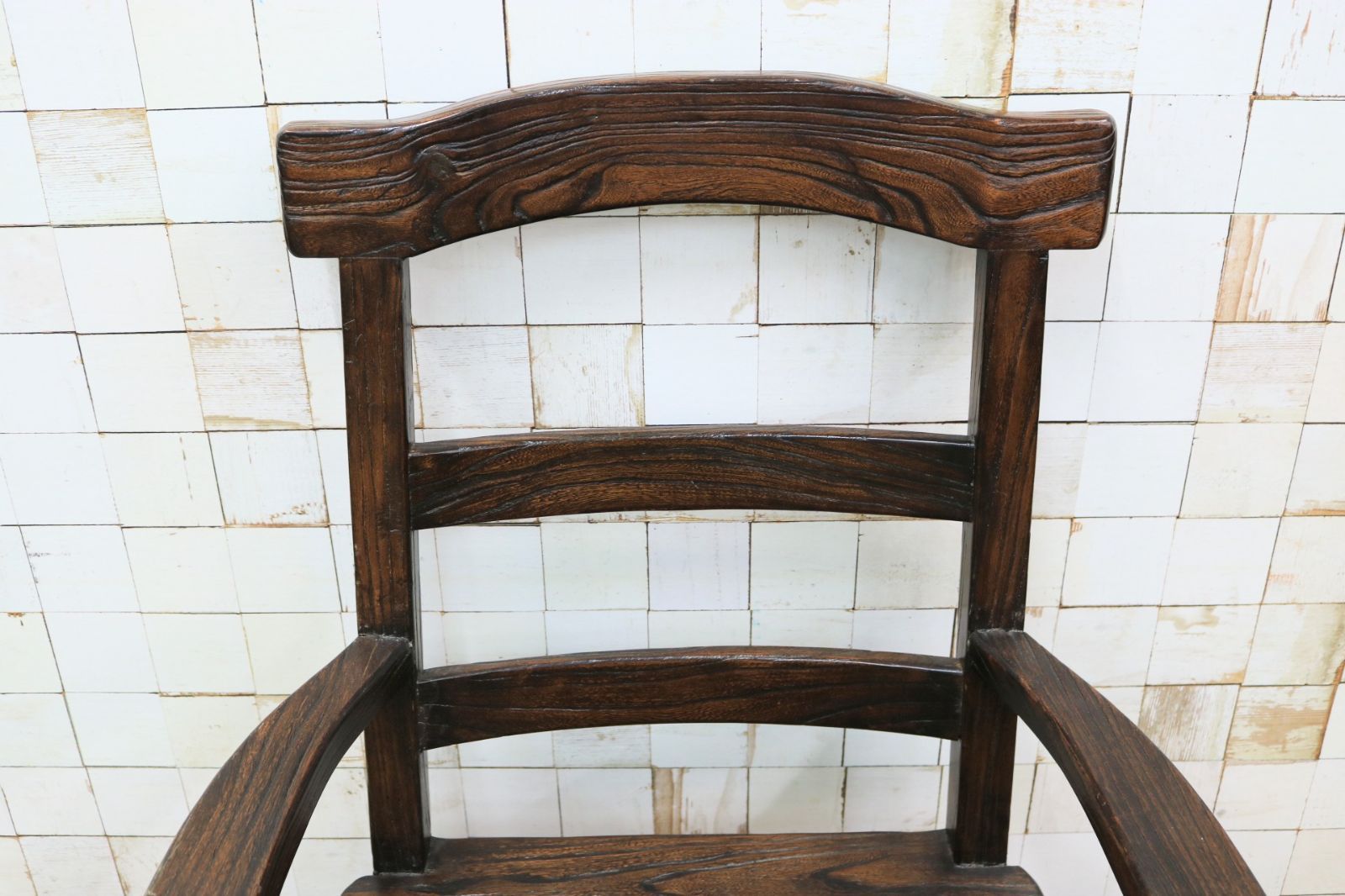 GMIS291D アジアンリゾート ヴィンテージ ウッドチェア アームチェア ダイニングチェア 椅子 和モダン 民藝風 レトロ チェア