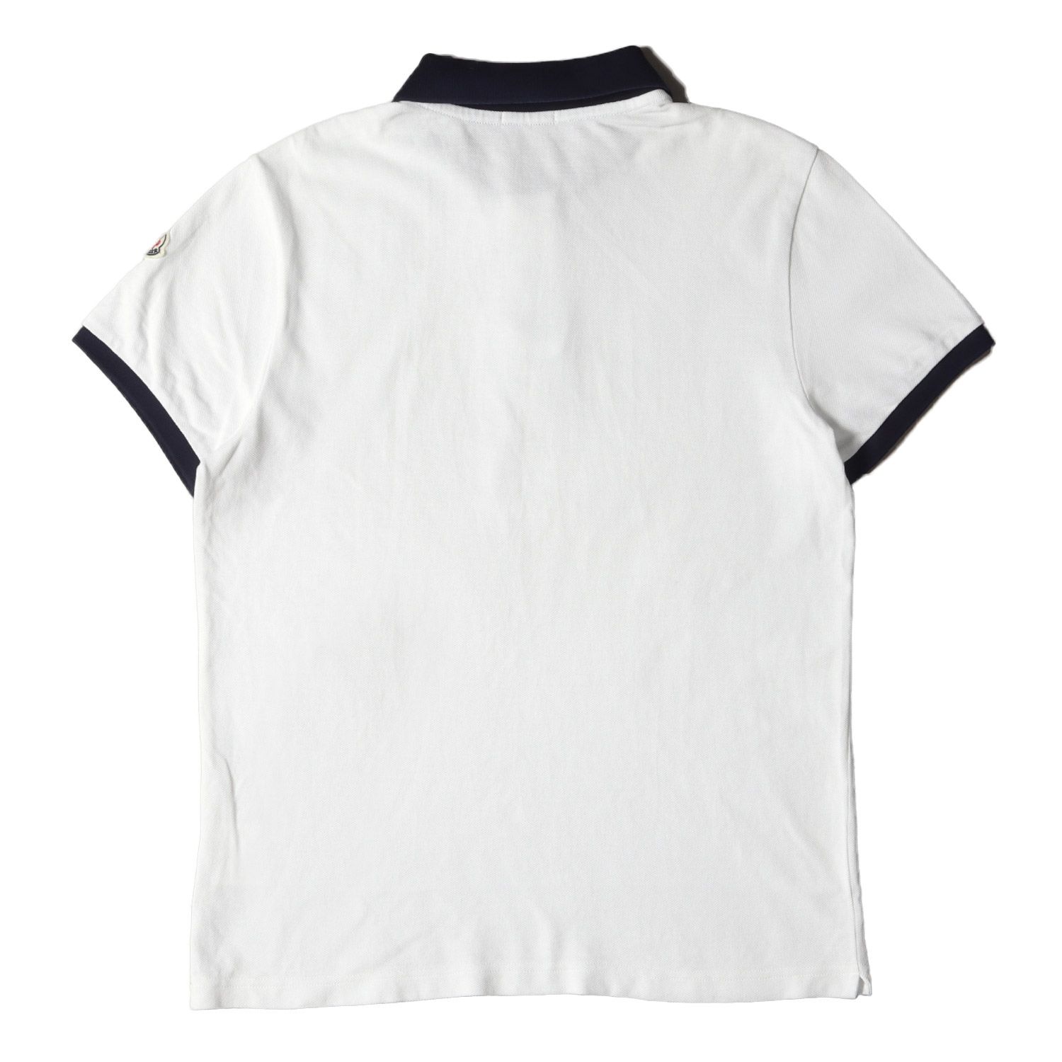 MONCLER モンクレール ポロシャツ サイズ:Mトリム 半袖 鹿の子 MAGLIA POLO MANICA CORTA D1091839850  84556 18SS ホワイト ネイビー 紺 白 トップス カットソー ブランド シンプル ワンポイント