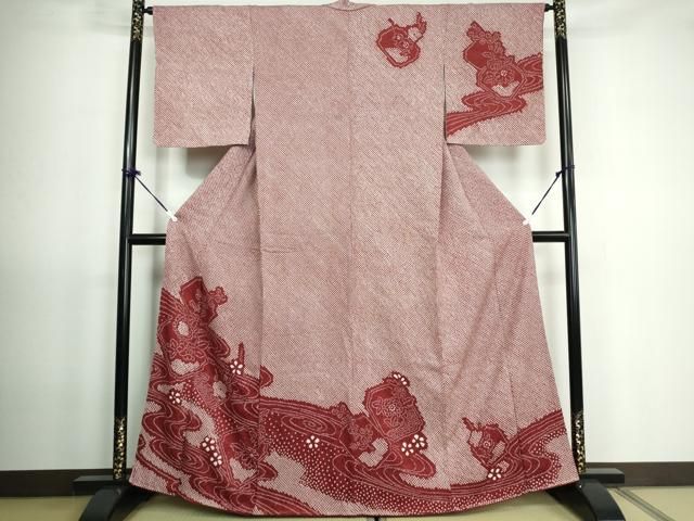 平和屋着物○訪問着 作家物 清峰 草花文 暈し染め 金彩