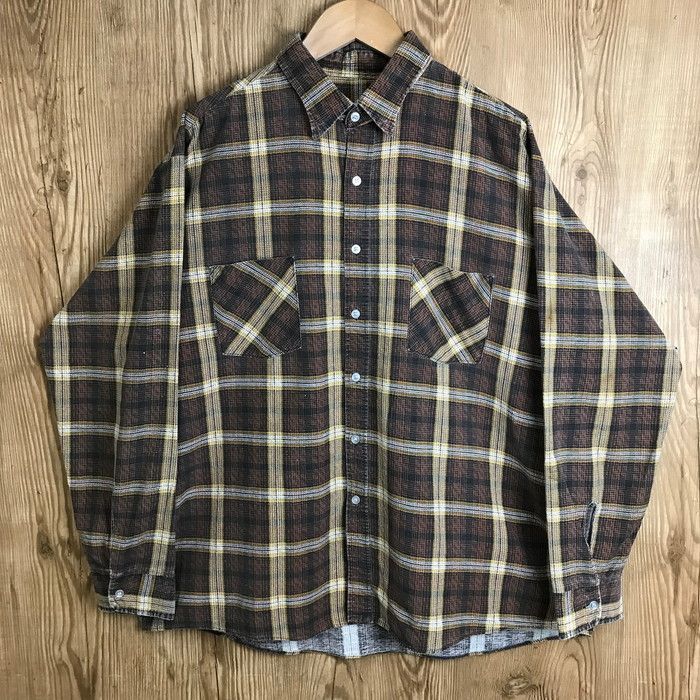 USA製 80s OZARK TRAIL 100％ COTTON プリントネルシャツ 長袖シャツ サイズ メンズ XL 80年代 古着 s24081102