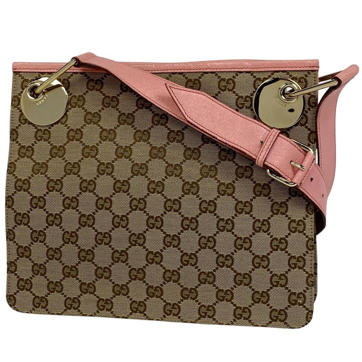 グッチ GUCCI GG柄 ショルダーバッグ GGキャンバス ベージュ ピンク  
