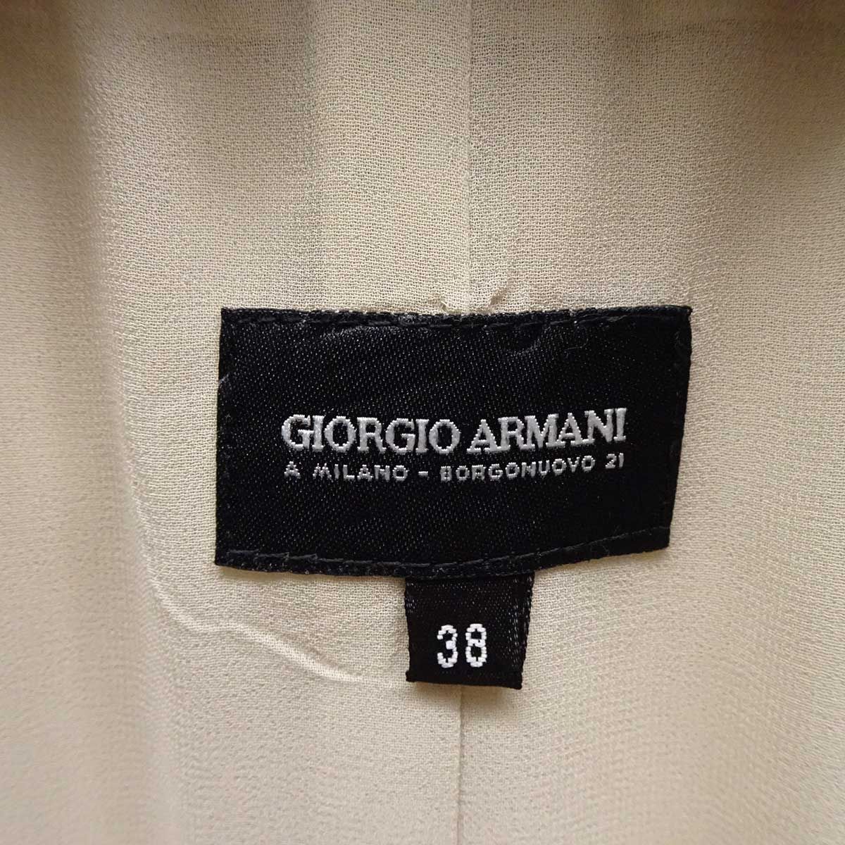 GIORGIO ARMANI ジョルジオアルマーニ スーツ ジャケット パンツ 38 ベージュ レディース