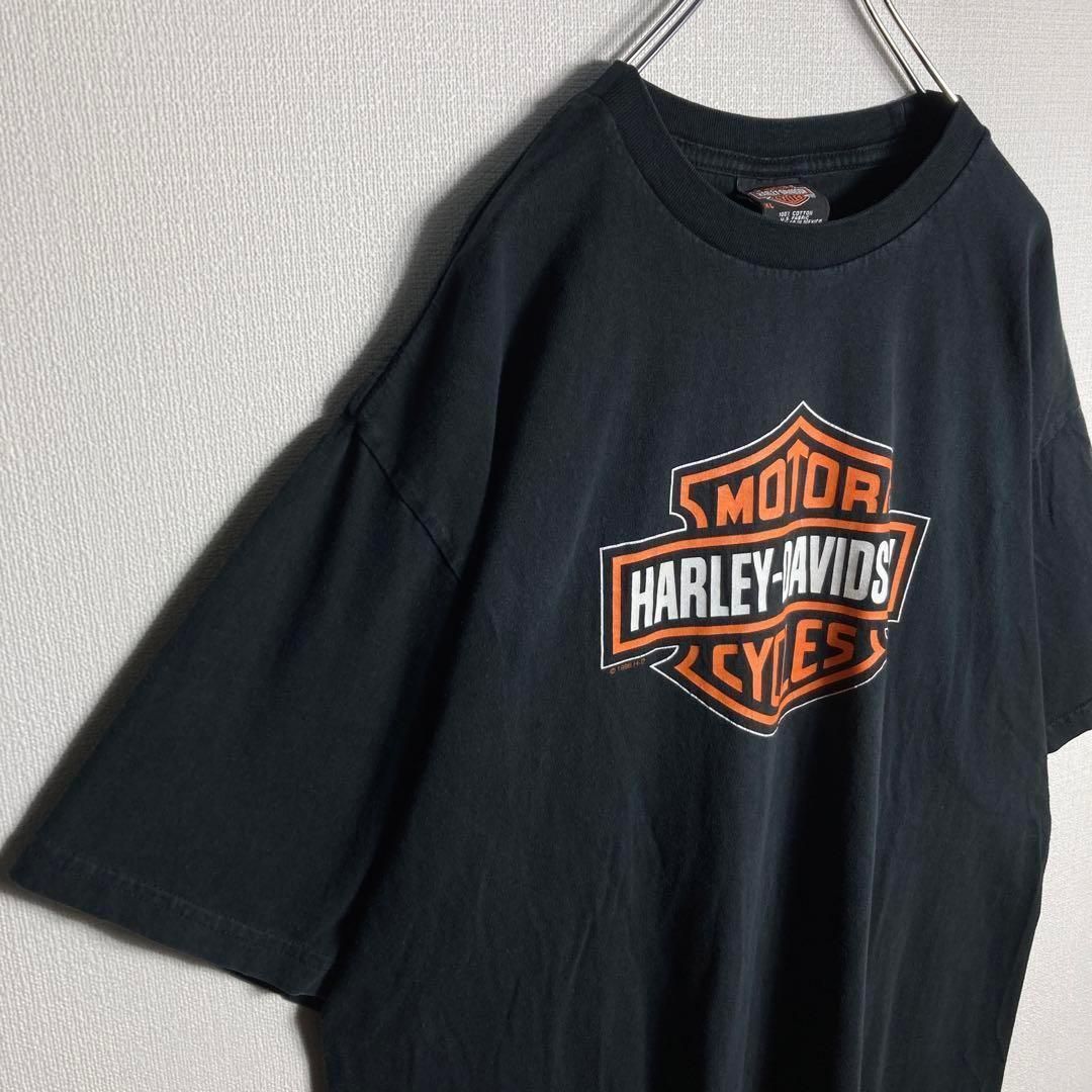 ハーレーダビッドソン ポロシャツ 両面刺繍ロゴ 黒 XL相当 半袖 90s 楽天市場】90s USA製 人気 黒 □ ハーレー ダビットソン 両面