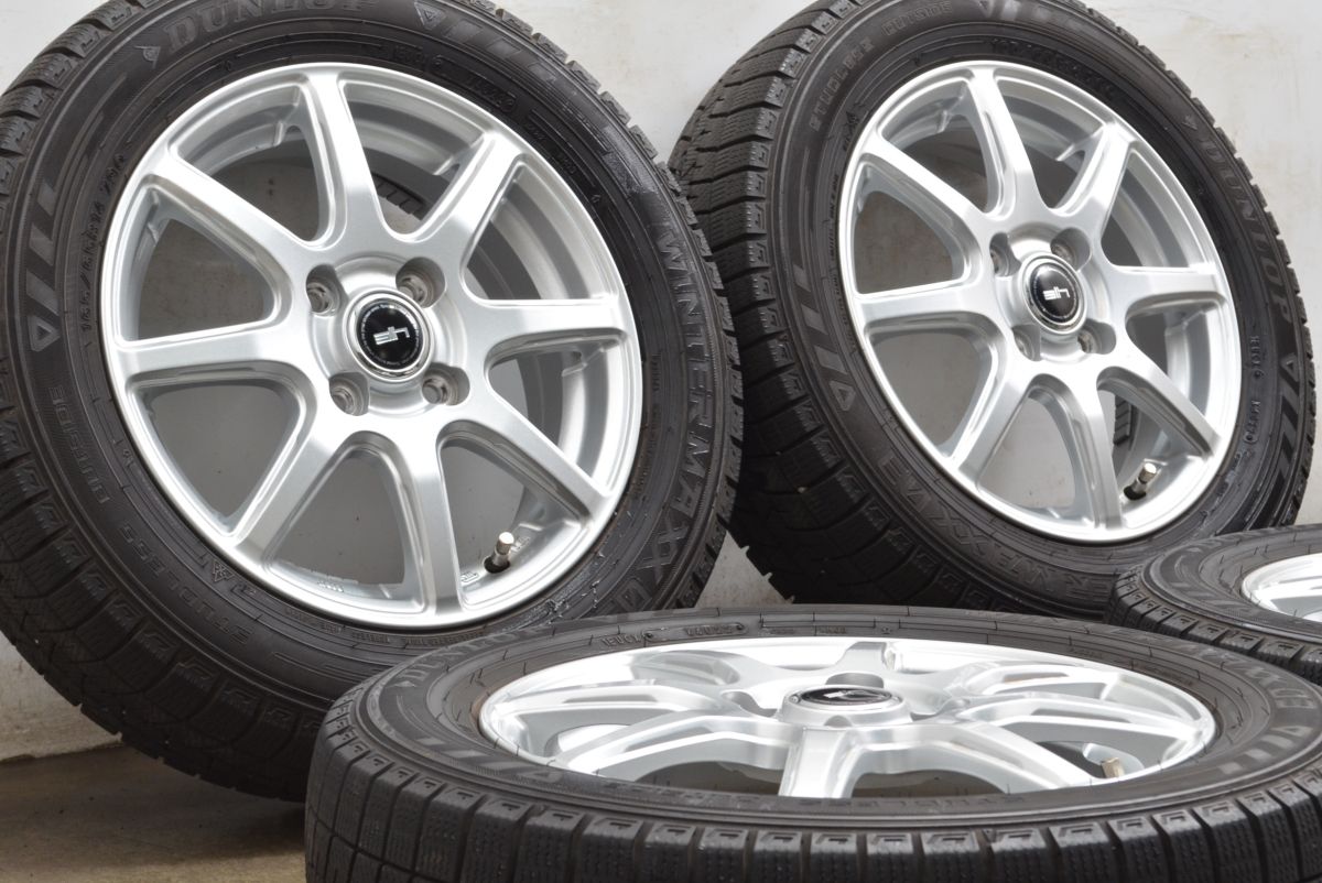 良好品 SLH 14in 4.5J 45 PCD100 ダンロップ ウィンターマックス03 165 65R14 ハスラー ソリオ デリカD 2 プレオ 交換用 スタッドレス