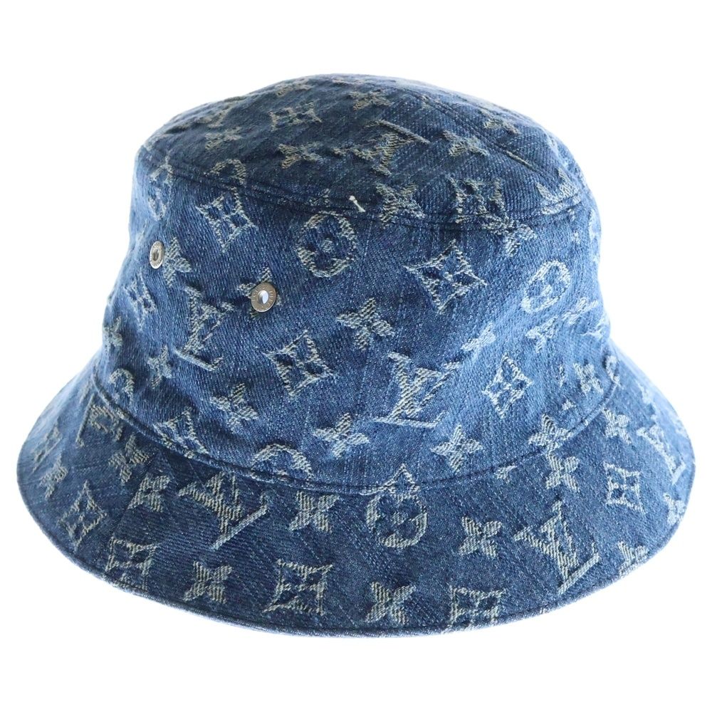 LOUIS VUITTON ルイヴィトン モノグラム ボネモノグラムエッセンシャル バケットハット 帽子 リバーシブル インディゴブルー 刺繍 M78772