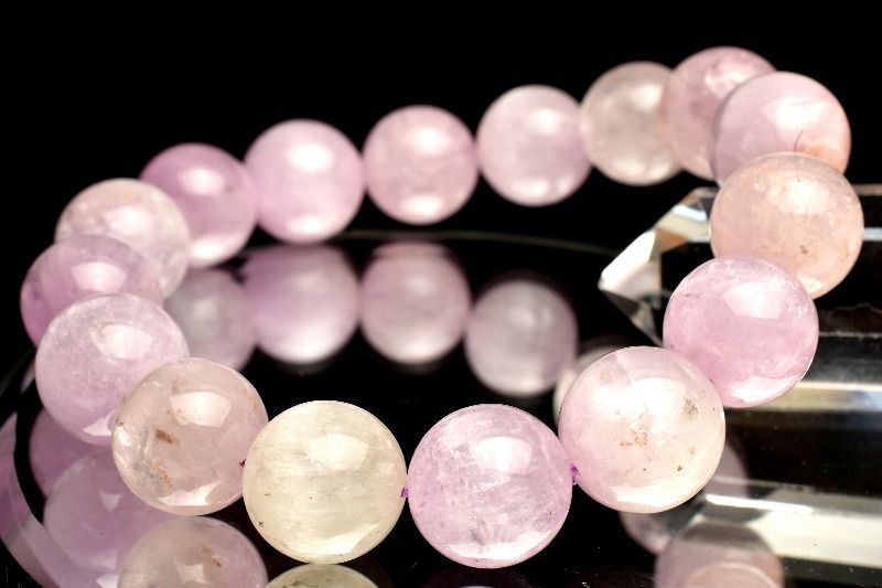 1点物】キャッツアイ効果 クンツァイト 13mm ブレスレット