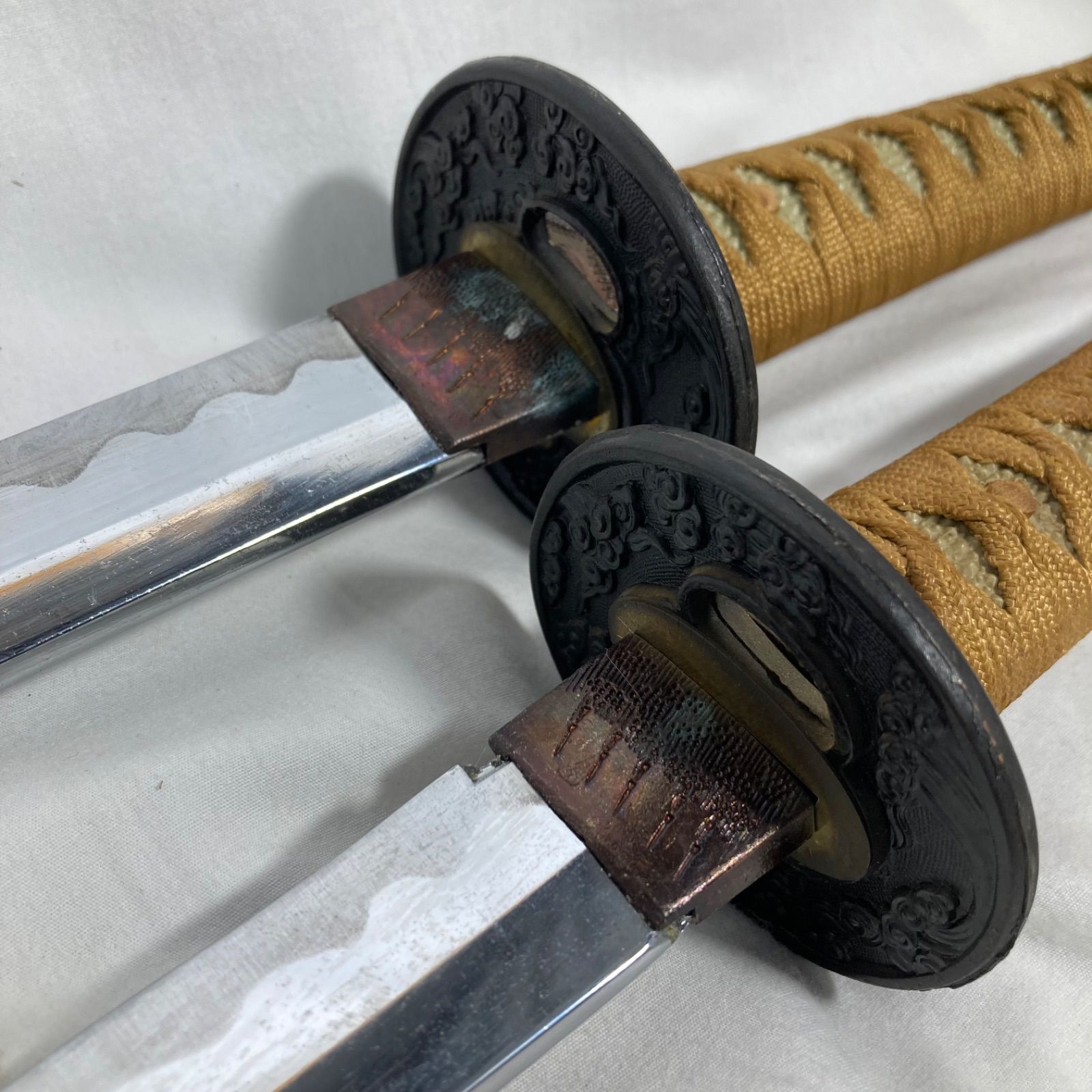 模造刀　模擬刀　武士　侍　伝統工芸　剣　ソード小太刀　鞘　鍔　大衆演劇　座頭市 模造刀 模擬刀 武士 侍 伝統工芸 剣 ソード 太刀 小太刀 鞘 鍔 龍 2本