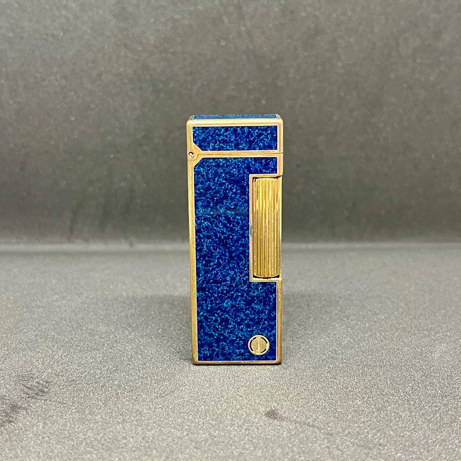 dunhill ダンヒル ローラー ガスライター ラメ ブルーラッカー ゴールド 着火未