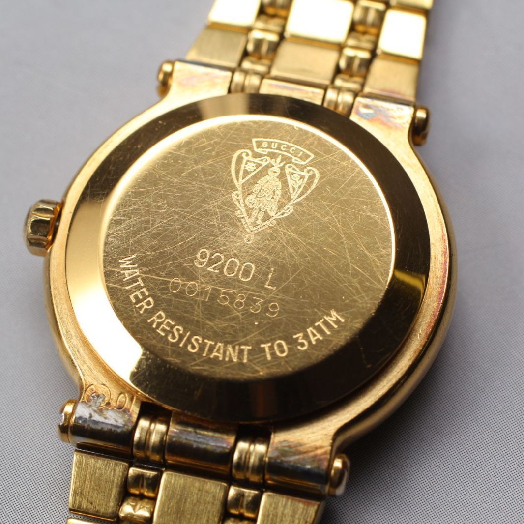 127 【美品】 Vintage Gucci 9200L GOLD クォーツ ゴールド レディース