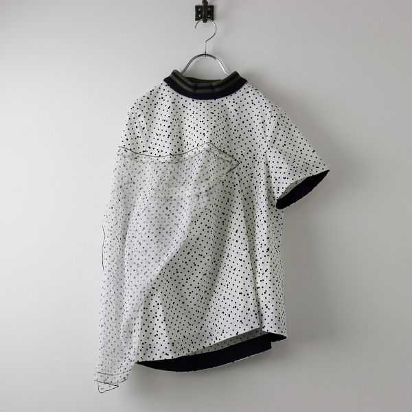 美品 定価4.5万 2019SS sacai サカイ 19-04320 POLKA DOT TOPS 1