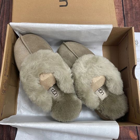 美品】UGG アグ ディスケット ムートンスリッパ 厚底 22cm-