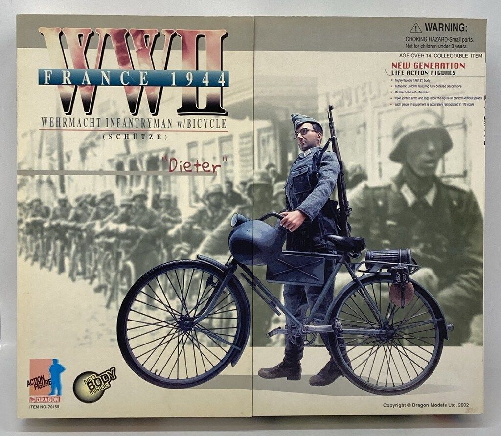 DRAGON NEW GENERATION LIFE ACTION FIGURES WWⅡ FRANCE1944 WEHRMACHT INFANTRYMAN w/BICYCLE 70155