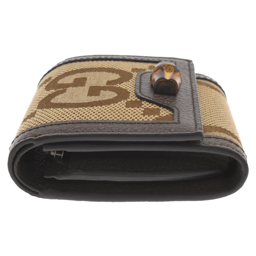 【中古】GUCCI グッチ 二つ折り財布 658635 バンブージャンボGG ダイアナコンパクトウォレット キャンバス ベージュ レディース /181931 coeuriche777_14276