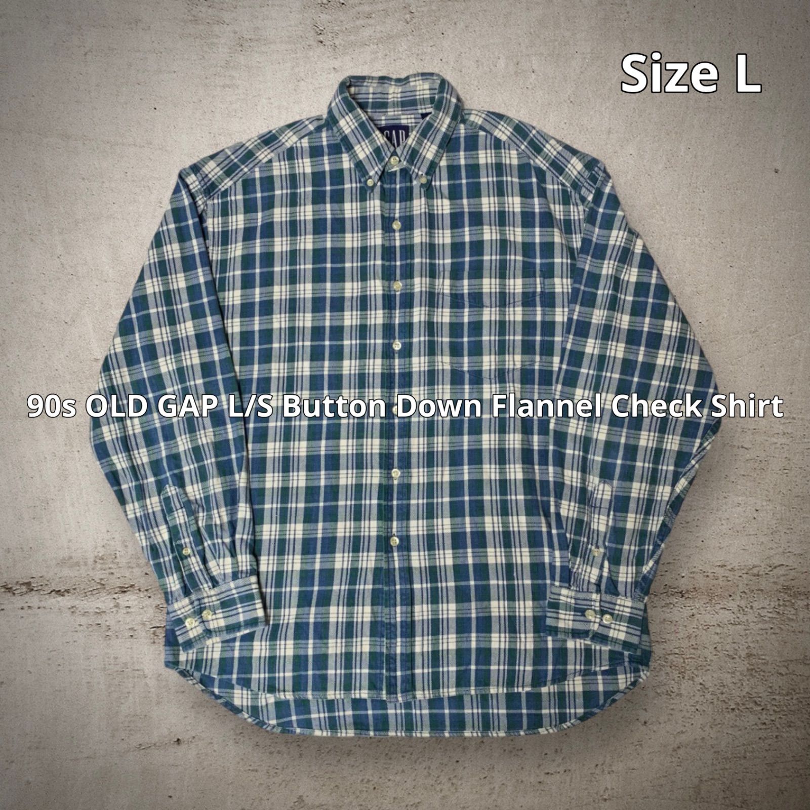 90s OLD GAP L/S Button Down Flannel Check Shirt オールドギャップ 