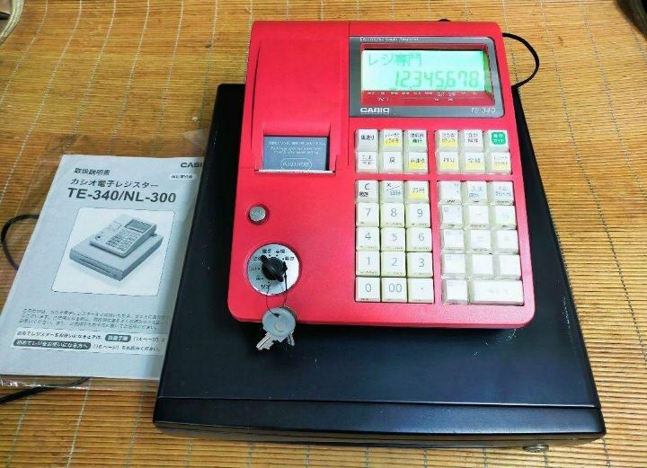 CASIOレジスターTE-340です赤5 - 店舗用品