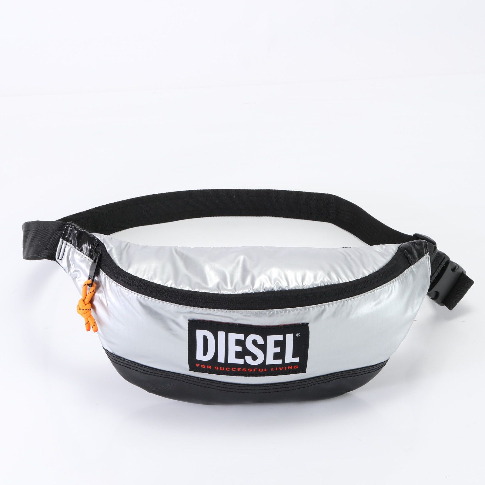 美品 DIESEL ディーゼル シルバー X08030 2WAY ボディバッグ 斜め掛け 