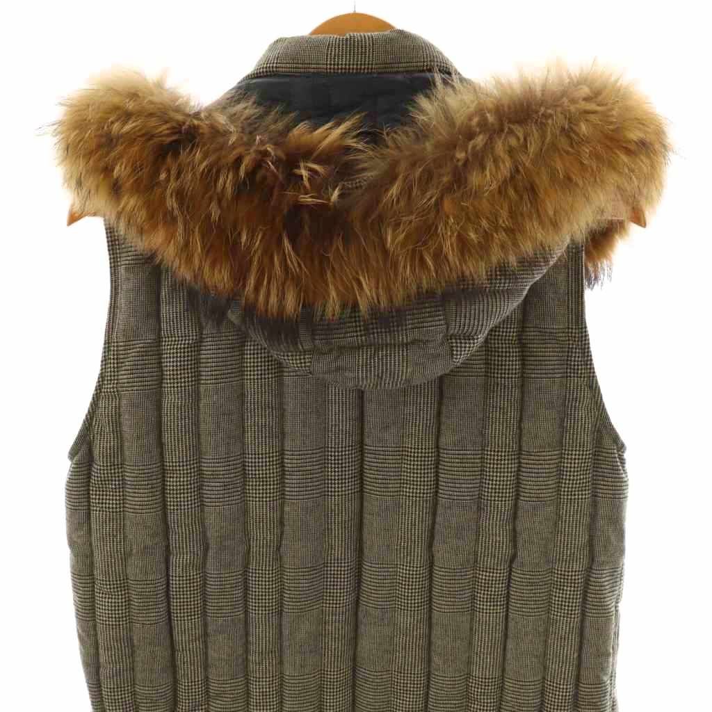 美品 デュベティカ ダウン ベスト ダウン90% ラクーンファー 40号 デュベティカ ファー付きダウンベスト 40サイズ デュベティカ