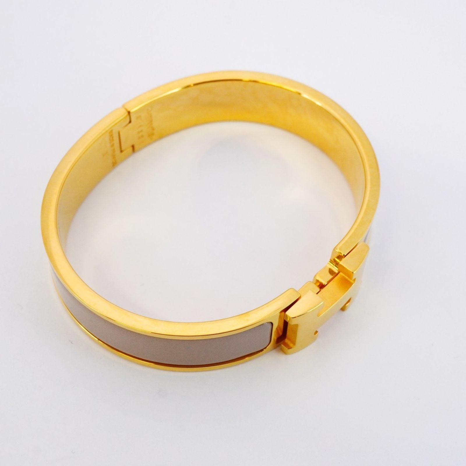 エルメス Hermes エルメス バングル クリッククラックPM GPメッキ ゴールド ベージュレディース