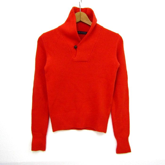 ラルフローレン ニット セーター 長袖 ウール|カシミヤ混 ブランド トップス レディース Mサイズ オレンジ系 RALPH LAUREN