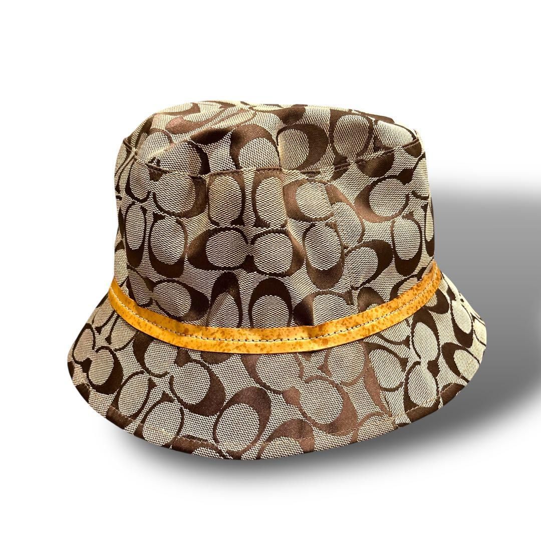 【驚きの価格が実現！】 正規品 本物保証 COACH コーチ シグネチャー柄 バケットハット ベージュ 帽子 日除け