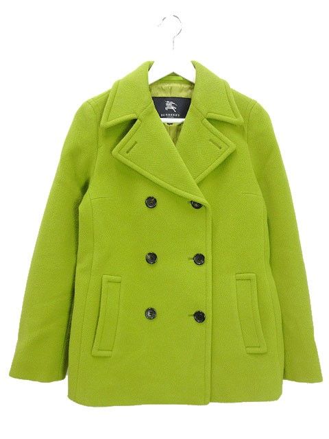 バーバリー ロンドン BURBERRY LONDON ピーコート 38 グリーン 緑 ウール 上着 アウター Pコート