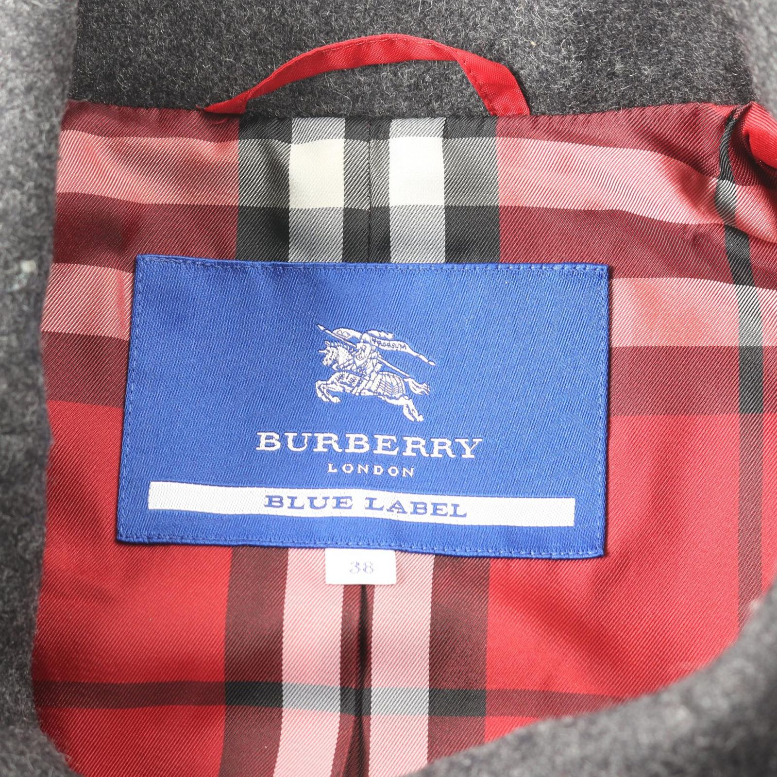 バーバリーブルーレーベル BURBERRY BLUE LABEL ピーコート グレー