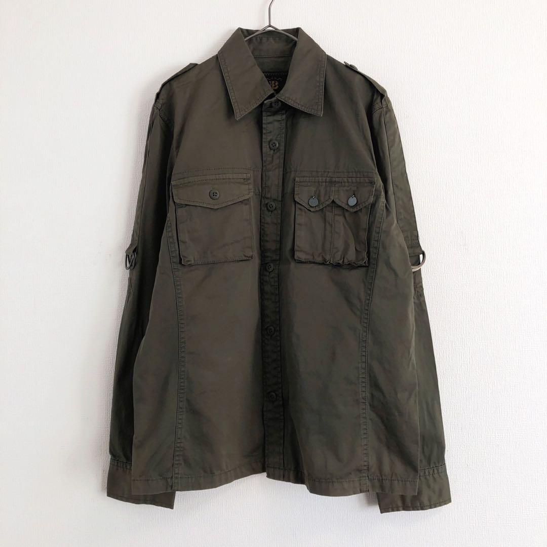美品 BEAMS ビームス ミリタリージャケット シャツ コート グリーン S 