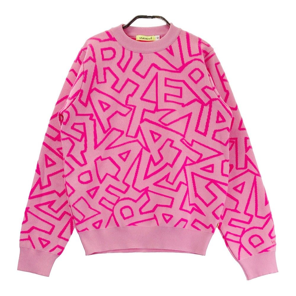 サイズ：42 VIVA HEART ビバハート ニットセーター 総柄 ピンク系