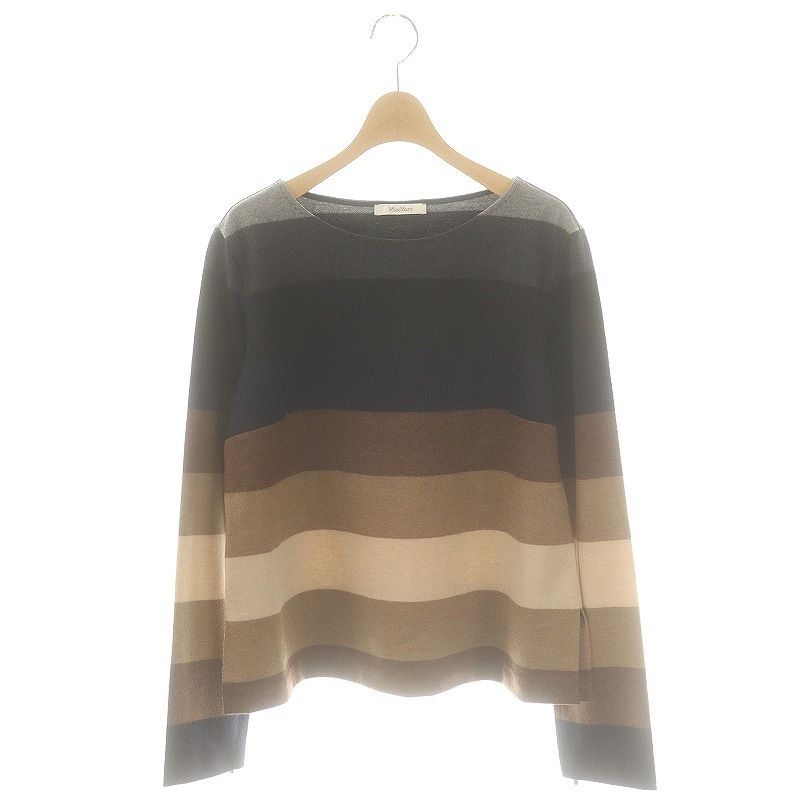 マックスマーラ MAX MARA ボーダー柄カットソー プルオーバー 長袖 L マルチ |DF OS