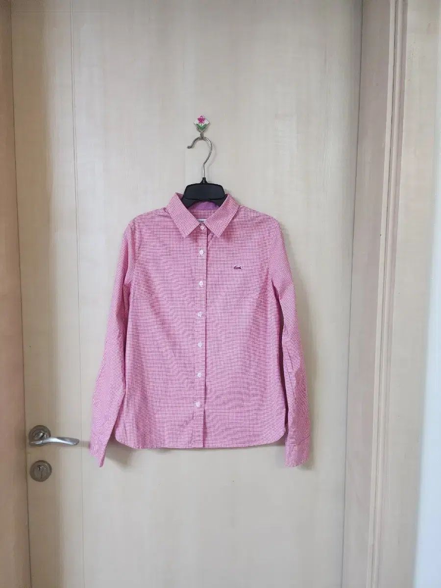 LACOSTE ラコステ ギンガムチェック シャツ ピンク