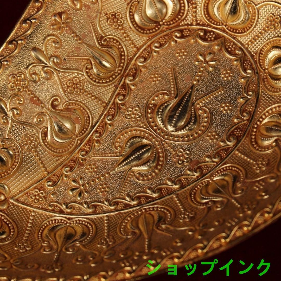 中国美術・金葉皿・純銅微彫・手製・高浮彫・置物・食器・茶器