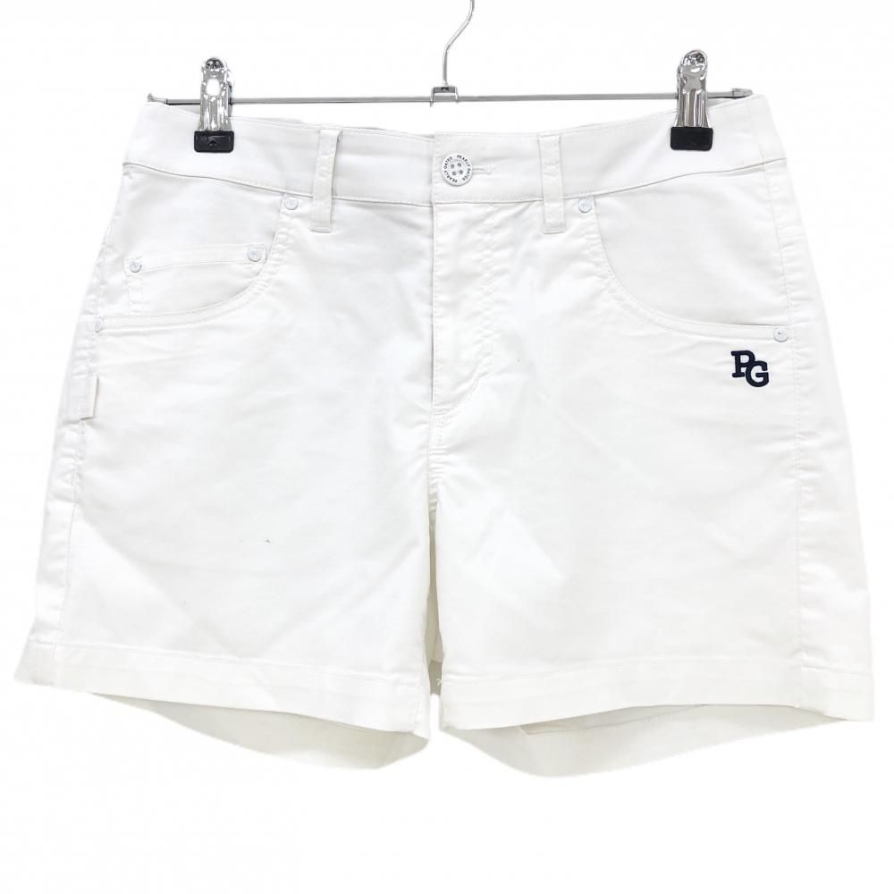 パーリーゲイツ ショートパンツ 白×ネイビー ニコちゃん