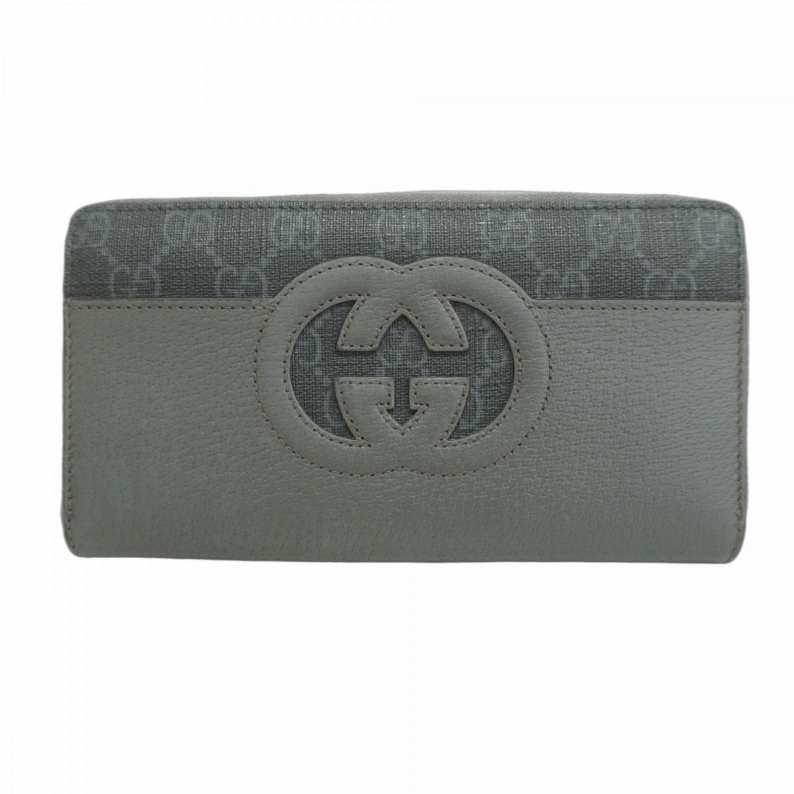 グッチ Gucci グッチ 長財布 GGスプリーム ソーホー 701423 グレー ブラック メンズ