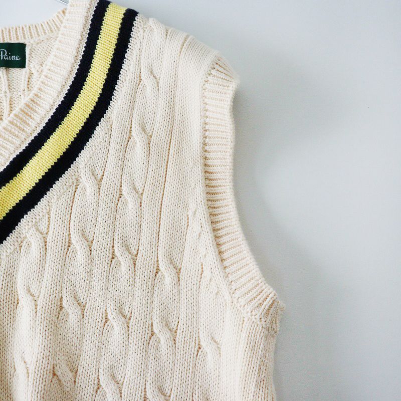 送料無料キャンペーン中！ アランペイン ALAN PAINE コットンクリケットベスト ベージュ ケーブル ニット Vネック トップス 2400014617368 【15%OFF☆送料無料】