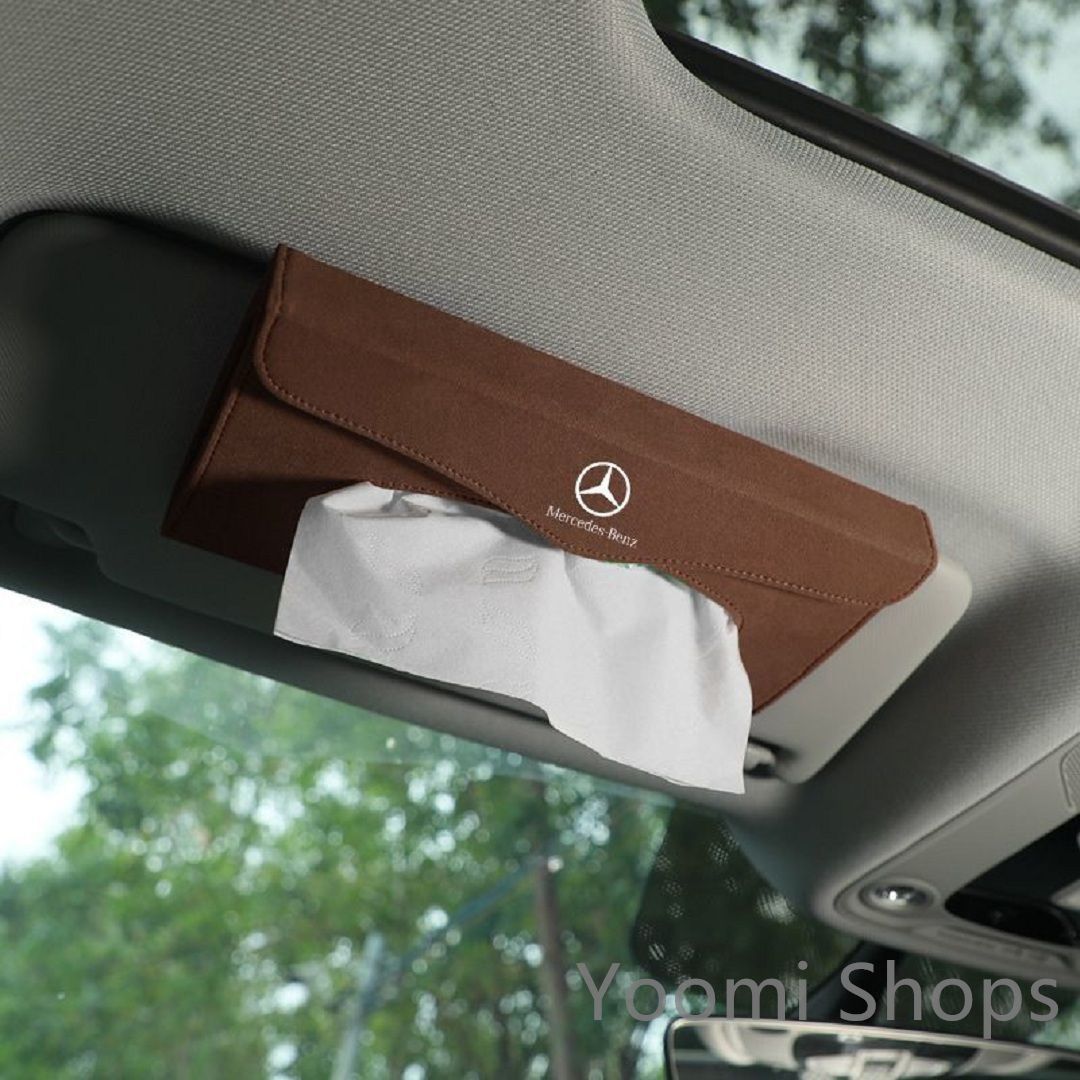 【新品未使用】メルセデス ベンツ BENZ車車用ティッシュボックス車アルカンターラ 高級ティッシュケース ティッシュカバー マスク