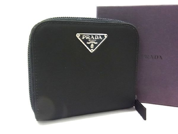 ■新品■未使用■ PRADA プラダ テスートナイロン 二つ折り 財布 ウォレット 小銭入れ 札入れ レディース メンズ ブラック系 AN2569