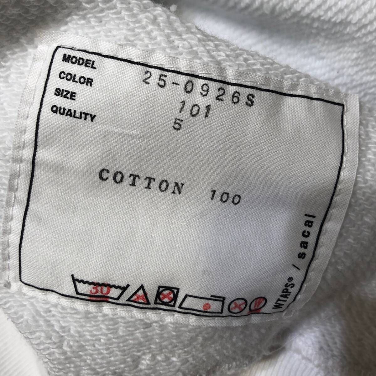 WTAPS スウェット1 （S）White バックロゴ WTAPS スウェット1 （S）White バックロゴ