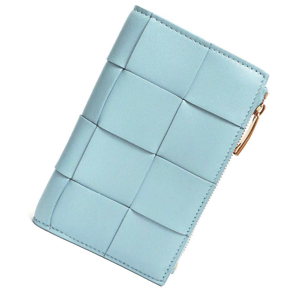 美品✨ボッテガヴェネタ ラウンドジップ 長財布 マキシイントレチャート ブルー ボッテガヴェネタ マキシ イントレチャート カセット ミディアム