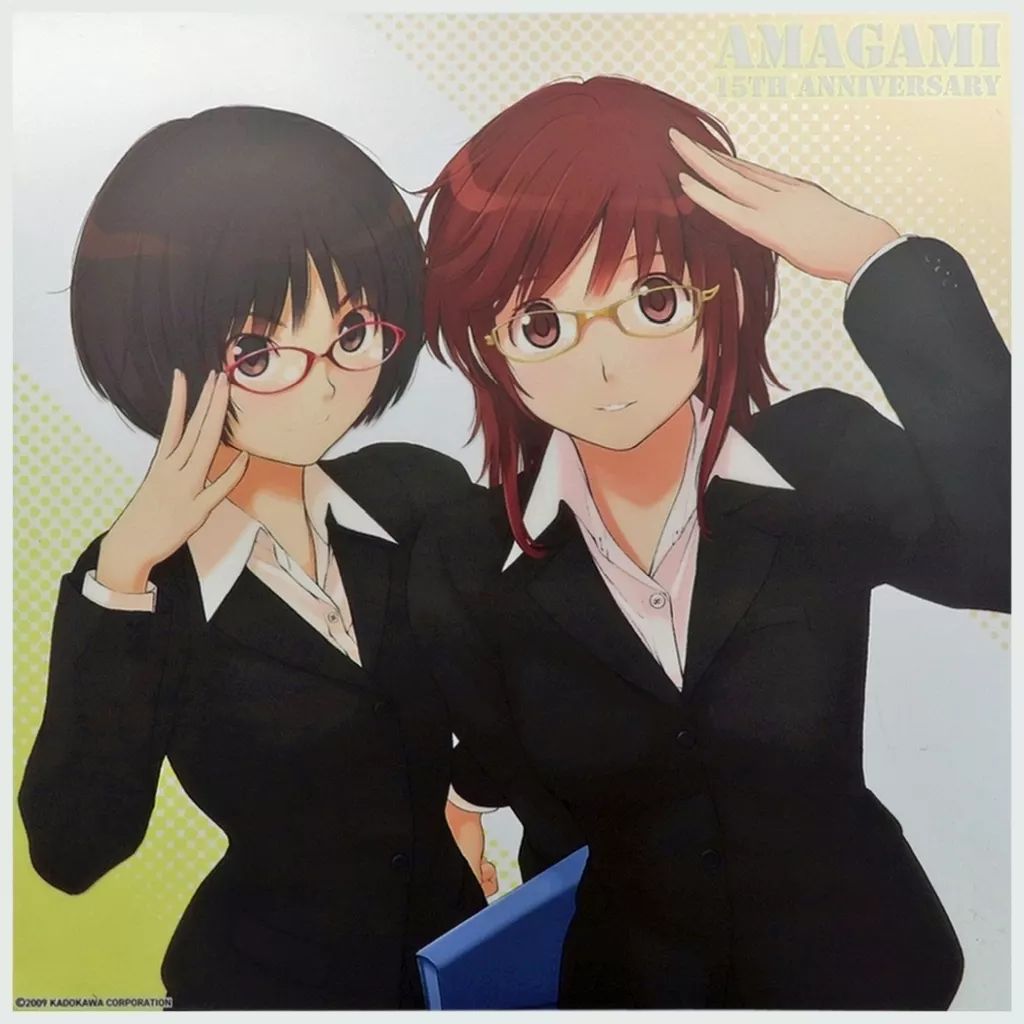 アマガミ　スクエアクリアポスター　七咲逢 中古クリアポスター スクエアクリアポスター 桜井梨穂子＆橘美也