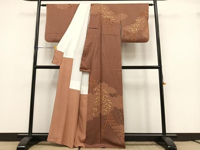 平和屋着物○堀信 訪問着 枝花文 椿 暈し染め 金彩