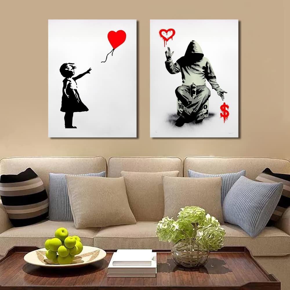 アートパネル Banksy バンクシー 愛とお金 パネル 飾り絵 ポスター Banksy バンクシー 風船と少女 絵画 大きい ポスター アート