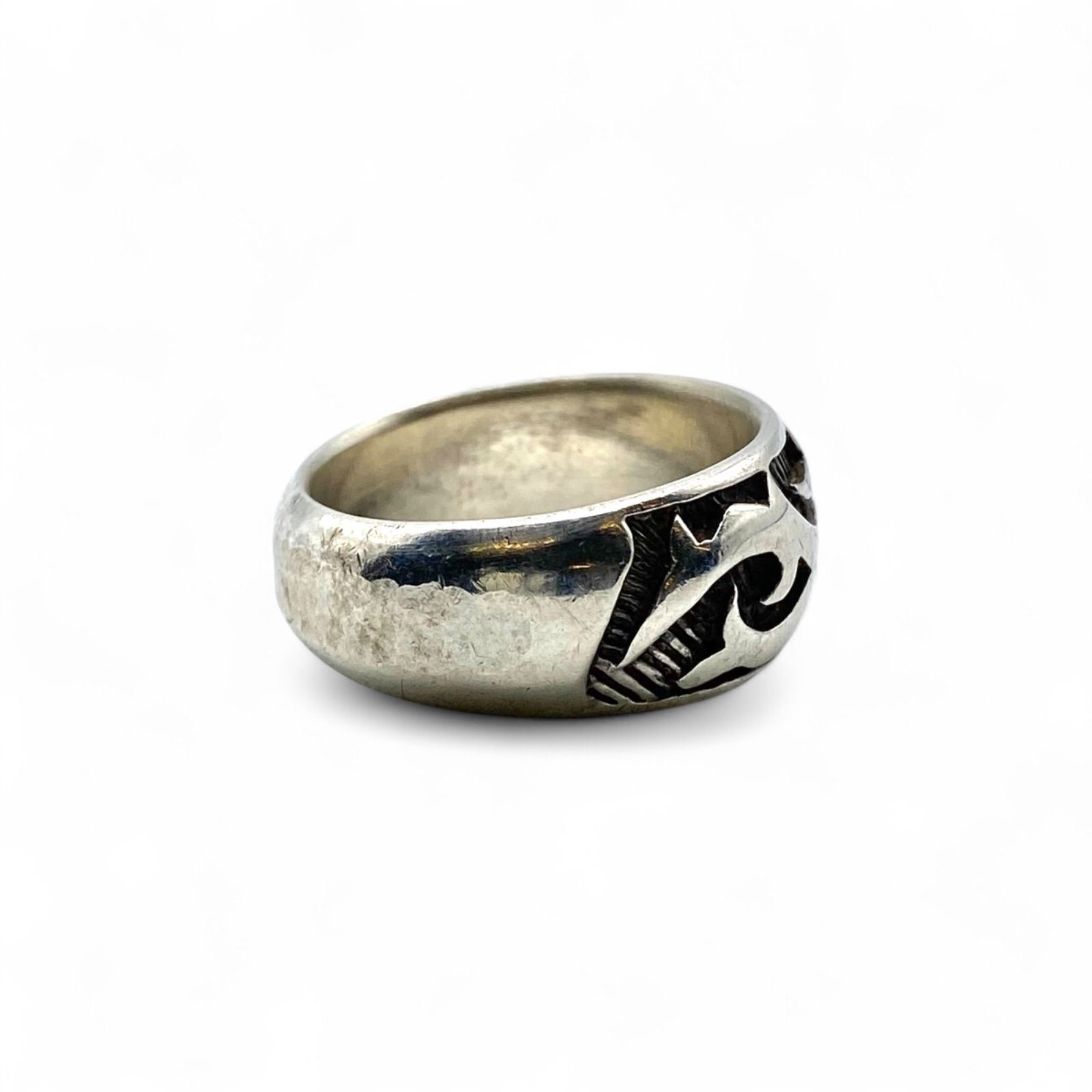 溢れる重厚感】トライバル Silver 925 刻印 90s Vintage Ring シルバー