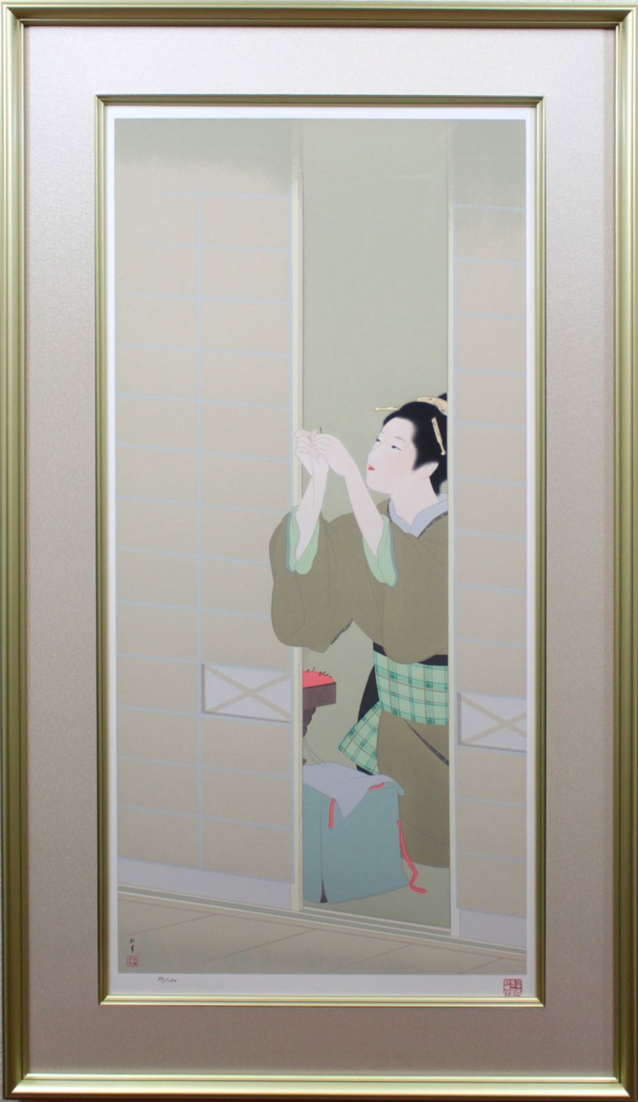 上村松園『夕暮』シルクスクリーン【真作保証】 絵画 上村松園『夕暮』シルクスクリーン【真作保証】 絵画 - メルカリ