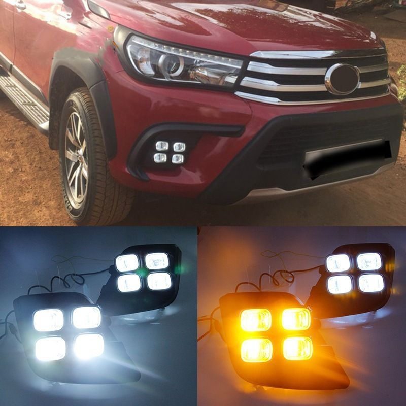 トヨタHilux Revo 2015年以降対応 四眼LEDデイライト付きフォグランプ